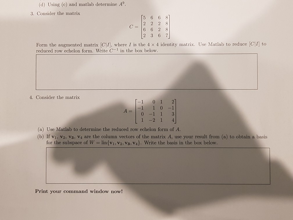 Solved (d) Using (c) and matlab determine A 3. Consider the | Chegg.com
