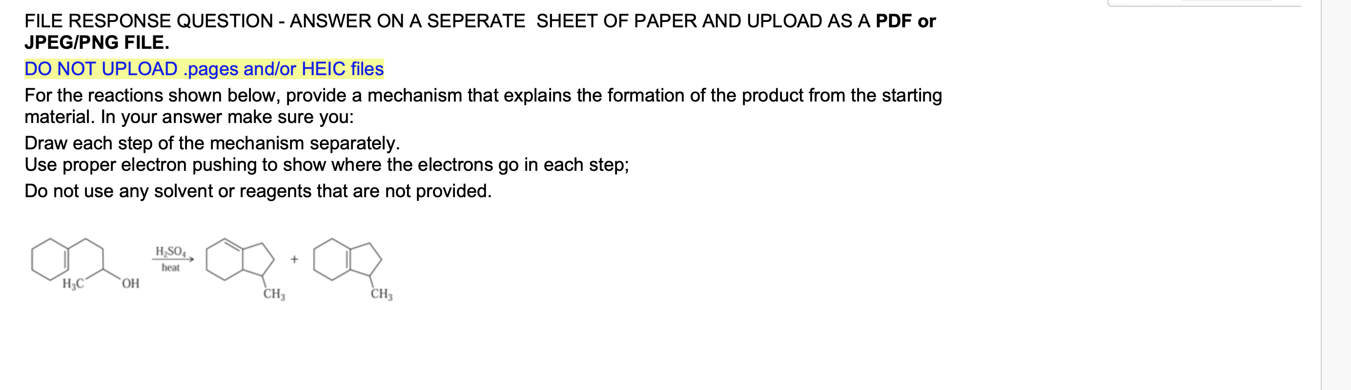 FILE RESPONSE QUESTION ANSWER ON A SEPERATE SHEET