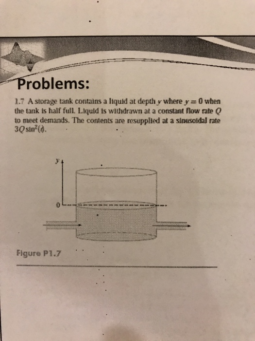 Solved "problems: IT 1.7 A storage tank contains a liquid at | Chegg.com