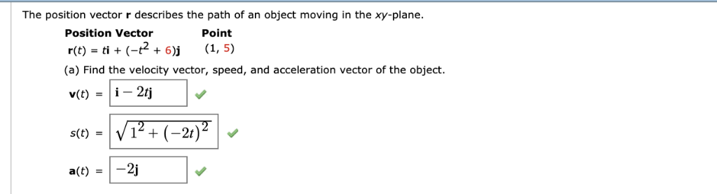 Solved The position vector r describes the path of an object | Chegg.com