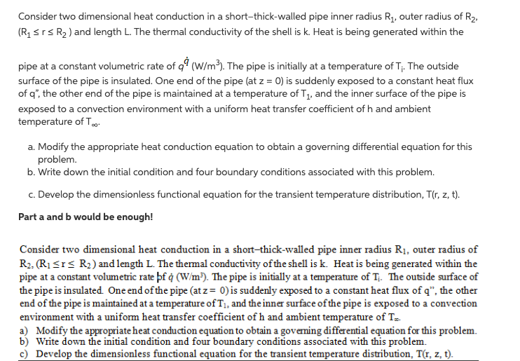 Solved Consider two dimensional heat conduction in a | Chegg.com