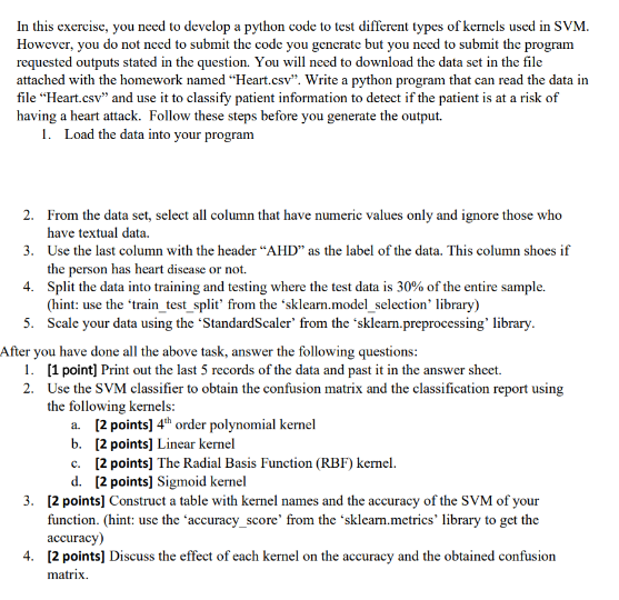 In this exercise, you need to develop a python code | Chegg.com