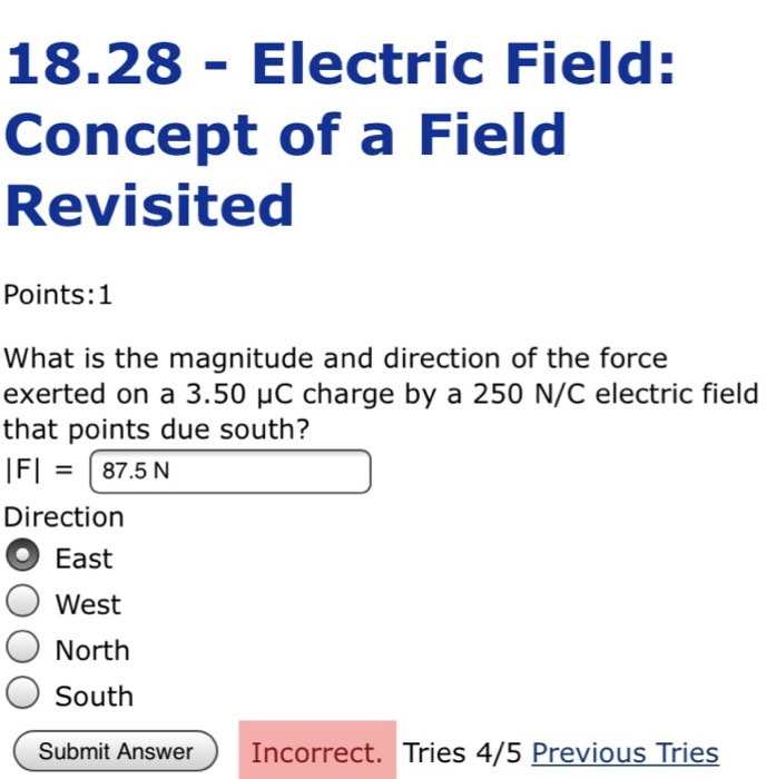 Solved 18.28 Electric Field Concept of a Field Revisited