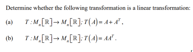 Solved Determine whether the following transformation is a | Chegg.com