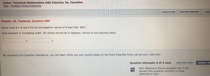 Solved Calter, Technical Mathematics with Calculus, 3e, | Chegg.com