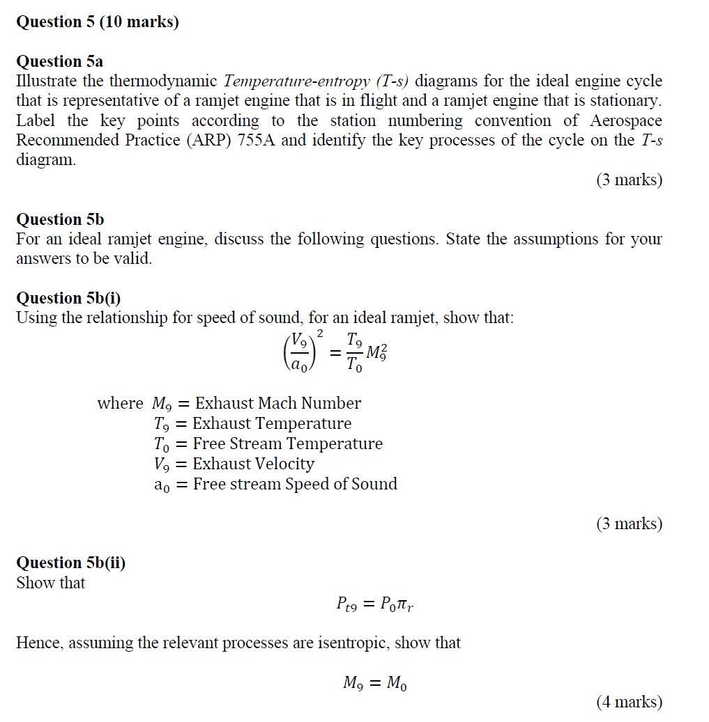 Solved Hi i need help with the aerospace propulsion | Chegg.com