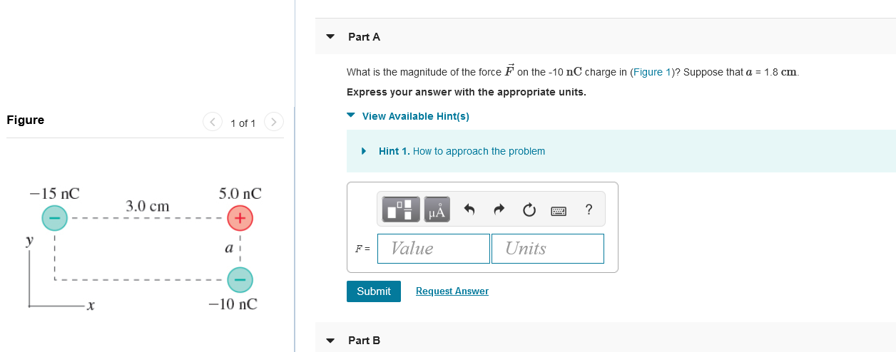 Solved Part A What is the magnitude of the force F on the | Chegg.com