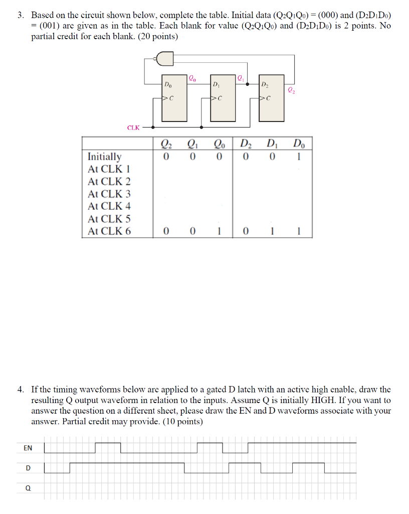 Solved 3. Based on the circuit shown below, complete the | Chegg.com