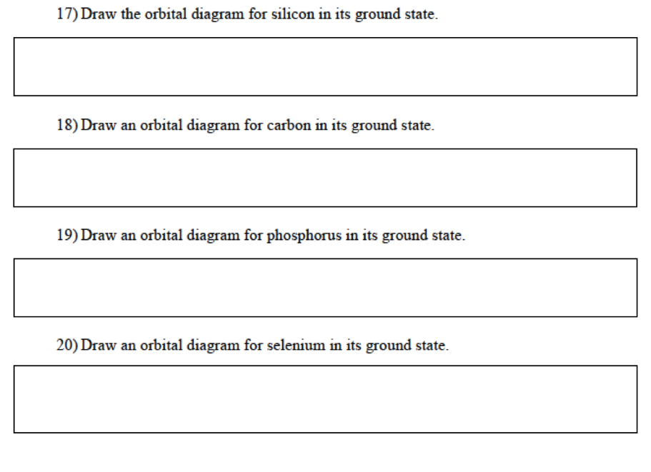 Solved 17) Draw the orbital diagram for silicon in its | Chegg.com