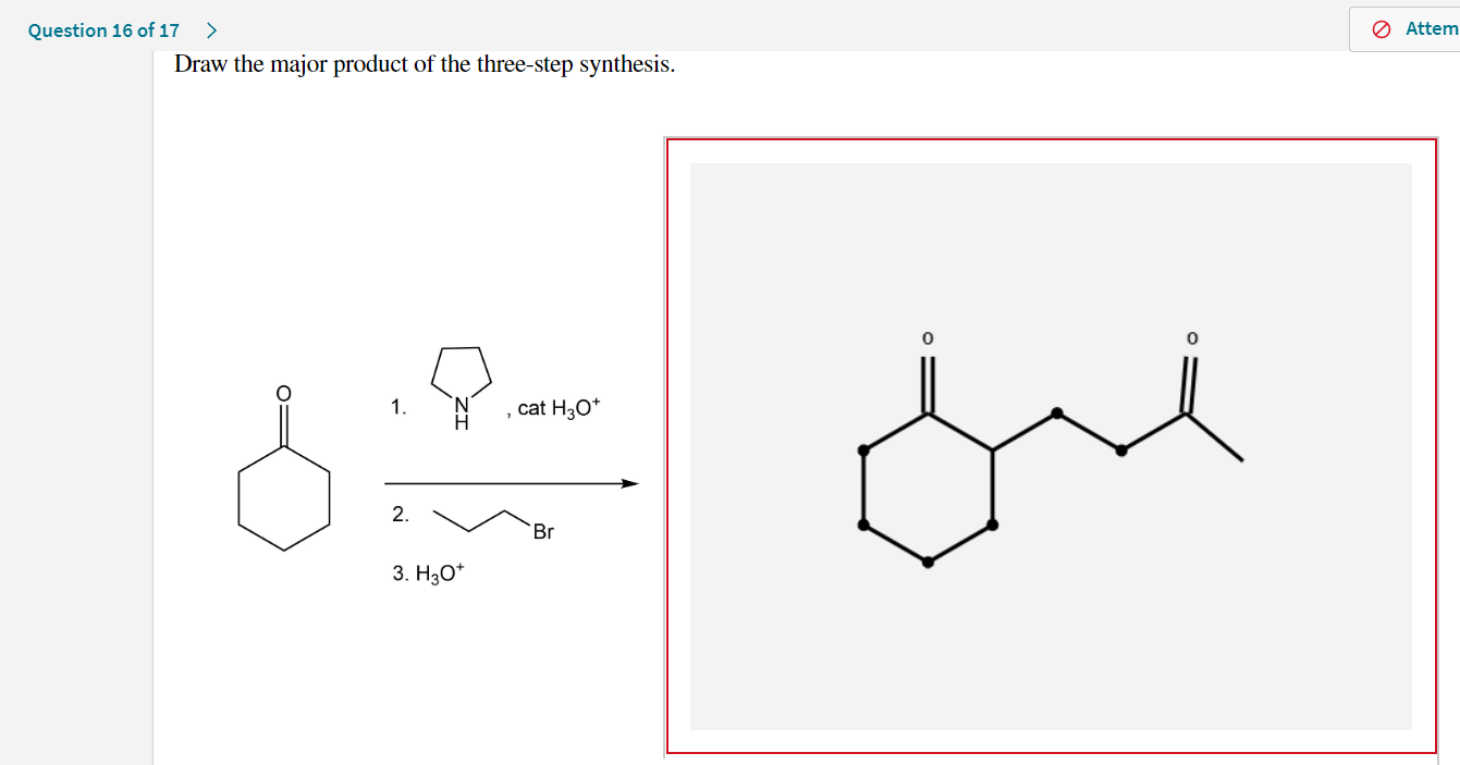 [Solved] Draw the major product of the threestep synthes