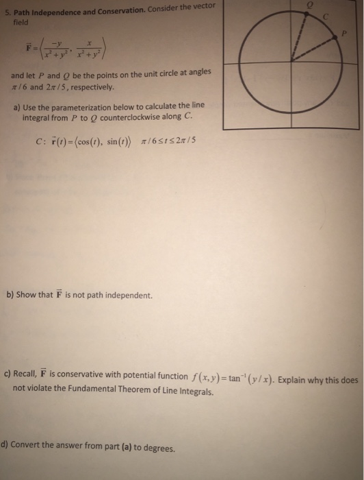 Solved 5. Path Independence and conservation. Consider the | Chegg.com