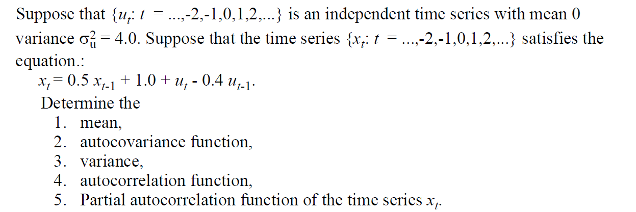 Solved Suppose that {ut:t=dots,-2,-1,0,1,2,dots} ﻿is an | Chegg.com