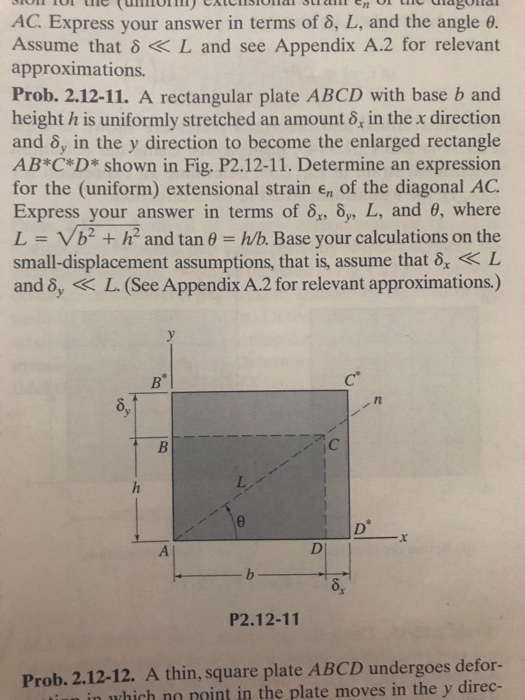 Solved A Rectangular Plate Abcd With Base B And Height H Is