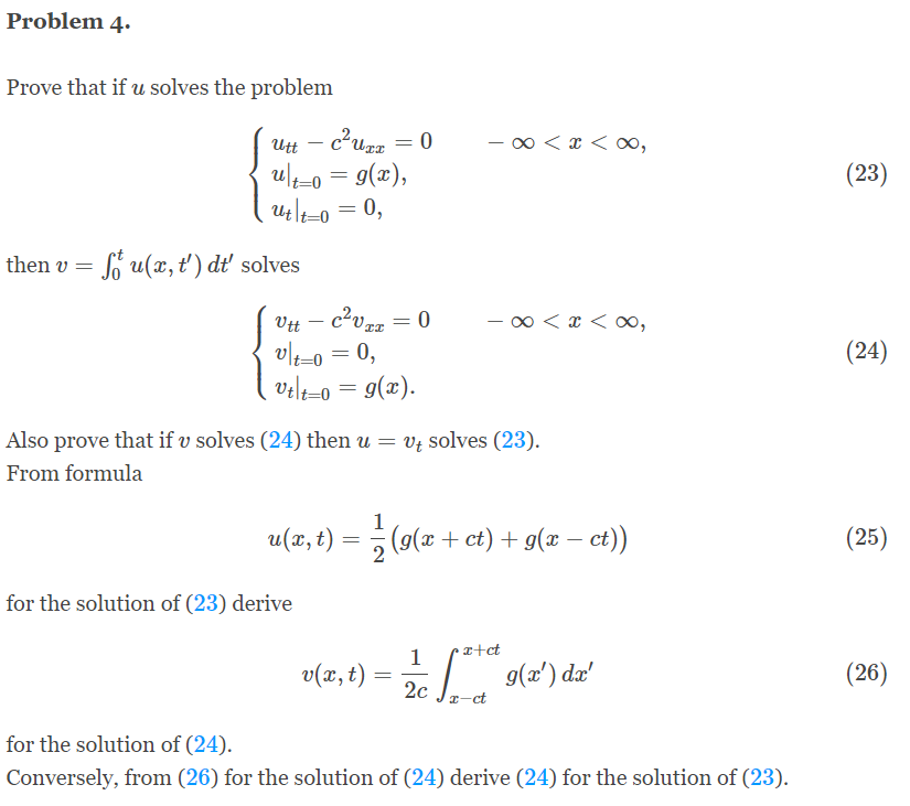 Solved Problem 4. Prove that if u solves the problem Utt - 0 | Chegg.com