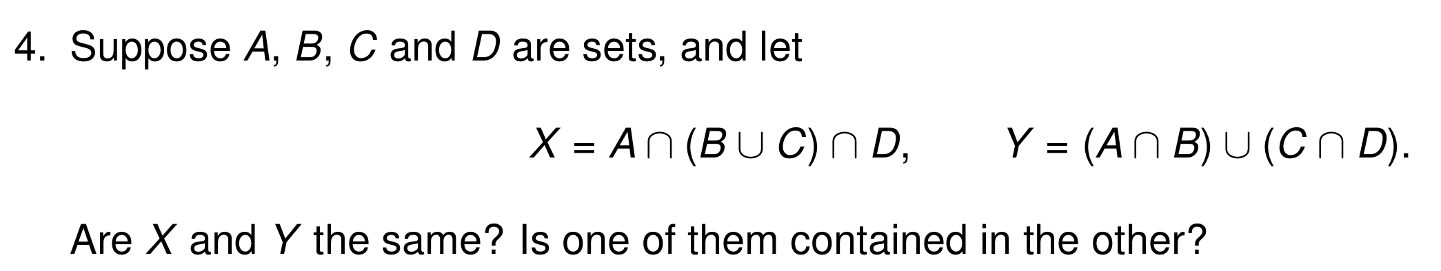 Solved Suppose A,B,C ﻿and D ﻿are Sets, And | Chegg.com