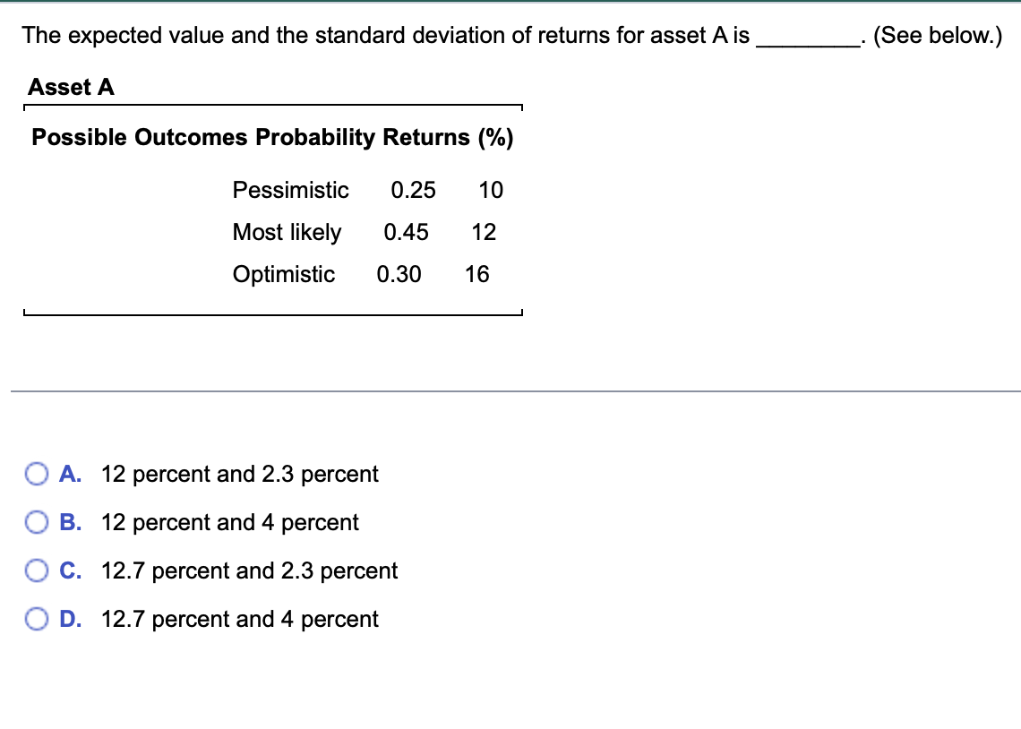 Solved The expected value and the standard deviation of | Chegg.com