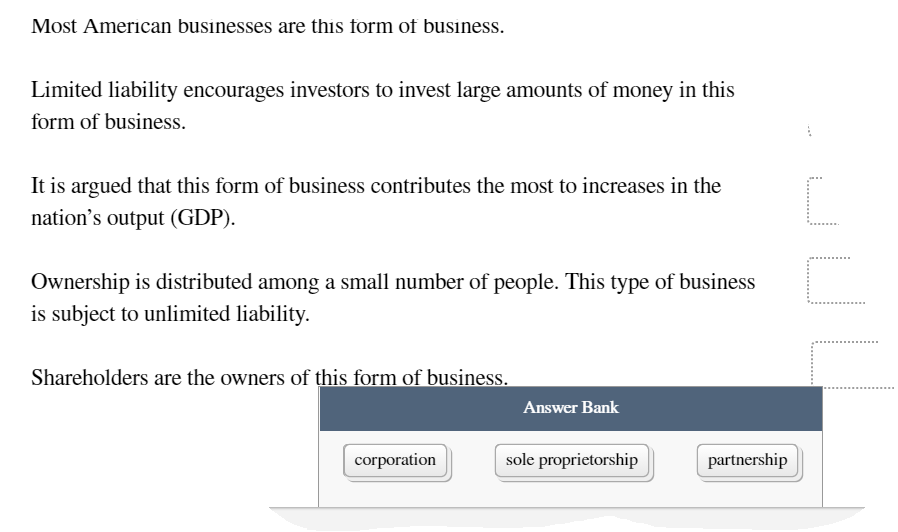 Solved Most American businesses are this form of business. | Chegg.com