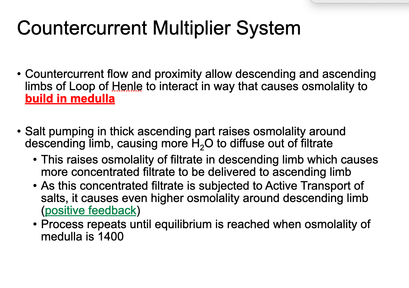 Solved Countercurrent Multiplier System . Countercurrent