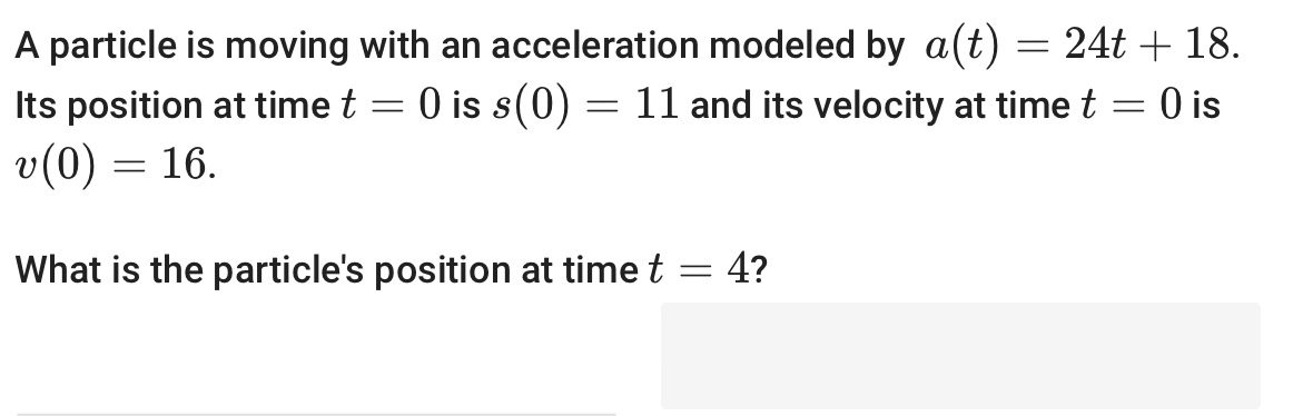 Solved A Particle Is Moving With An Acceleration Modeled By | Chegg.com