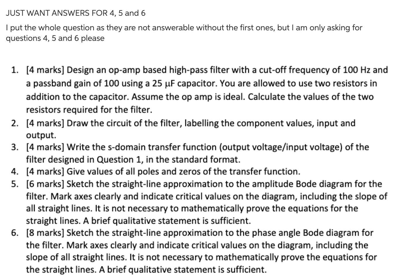 Solved JUST WANT ANSWERS FOR 4, 5 and 6 I put the whole | Chegg.com