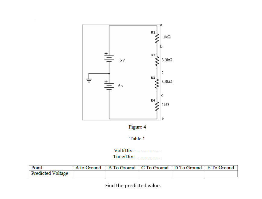 Solved Table 1 Volt/Div Time/Div Find the predicted value.