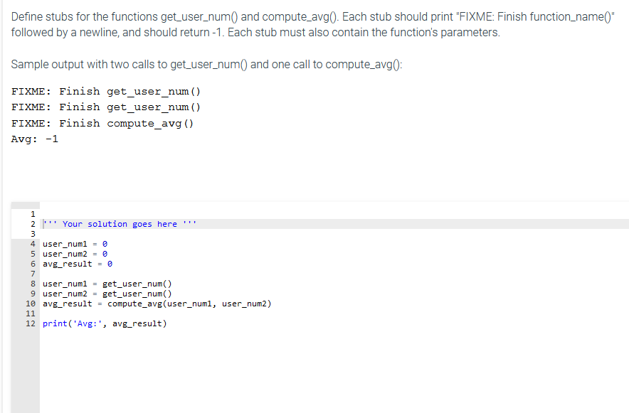 Solved Define Stubs For The Functions Get User Num And Chegg Hot Sex