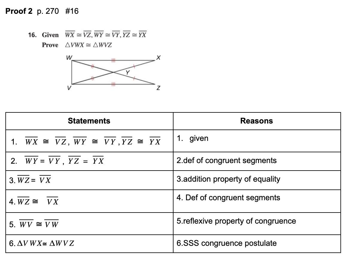 Solved Proof 2 P 270 16 16 Given Wx Vz Wy Vy Yz Y Chegg Com