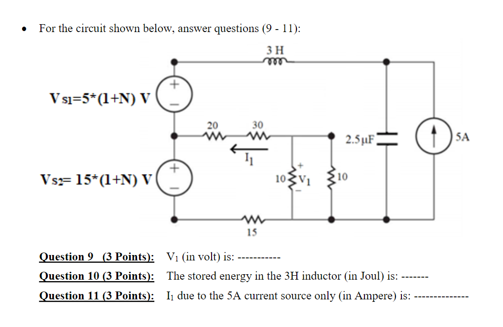 Solved For the circuit shown below, answer questions (9 - | Chegg.com