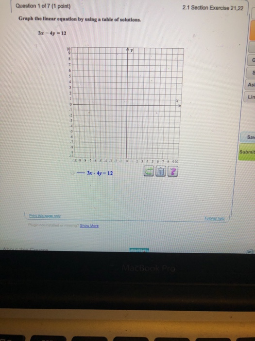Solved Question 1 of 7 (1 point) 2.1 Section Exercise 21,22 | Chegg.com