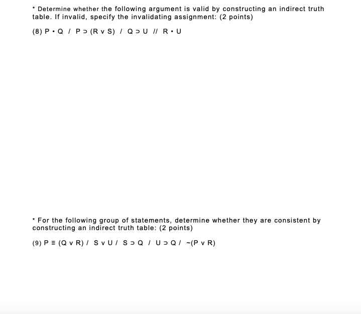 Solved * Determine whether the following argument is valid | Chegg.com