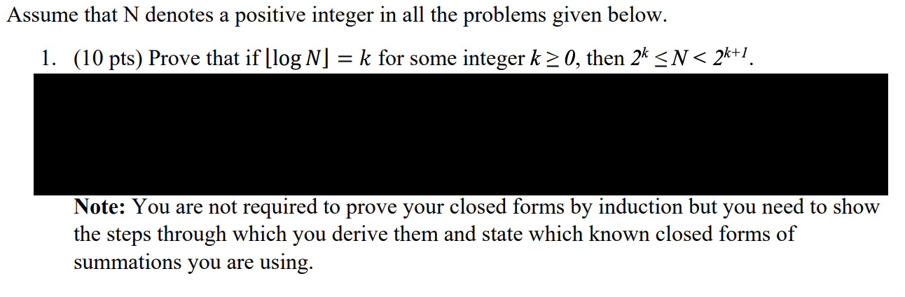Solved Assume that N denotes a positive integer in all the | Chegg.com