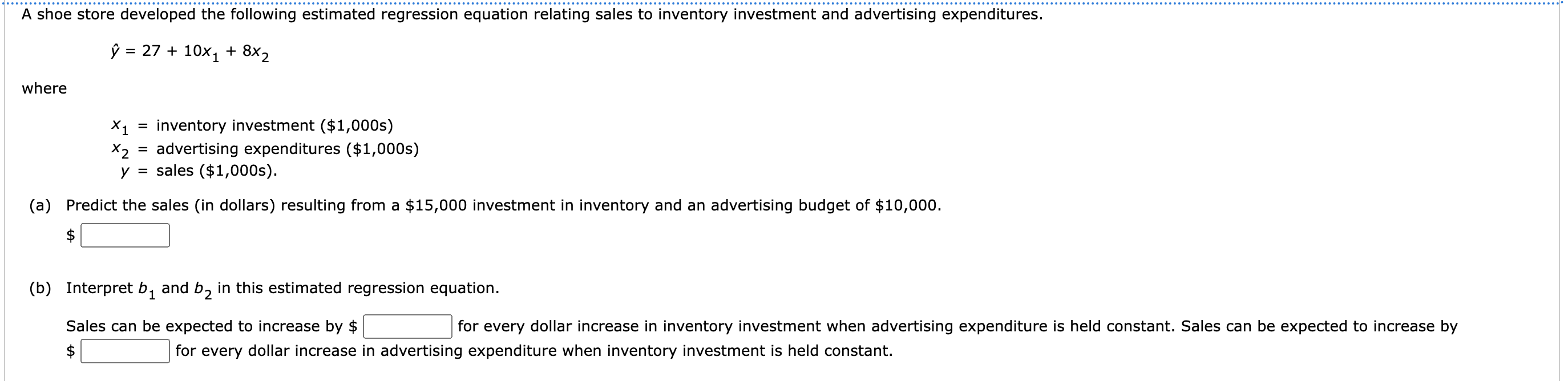 Solved A shoe store developed the following estimated | Chegg.com