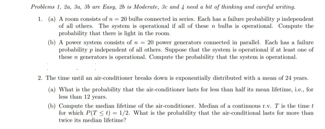 Solved Problems 1, 2a, 3a, 36 are Easy, 26 is Moderate, 3c | Chegg.com