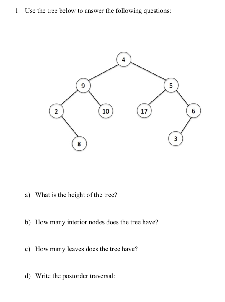 Solved 1. Use the tree below to answer the following | Chegg.com