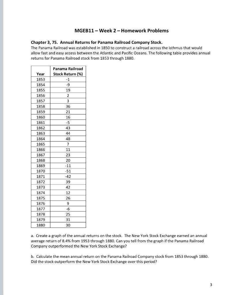 Solved MGEB11-Week 2 - Homework Problems For both following | Chegg.com