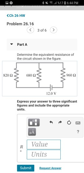 Solved ?,11%17 6:44 PM KCh 26 HW Problem 26.16 Part A | Chegg.com