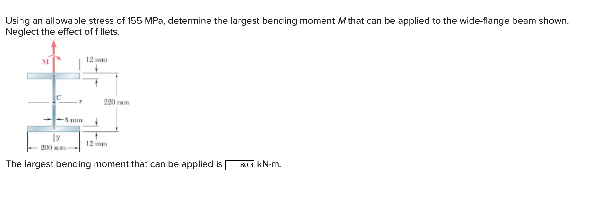 Solved Using an allowable stress of 155 MPa, determine the | Chegg.com