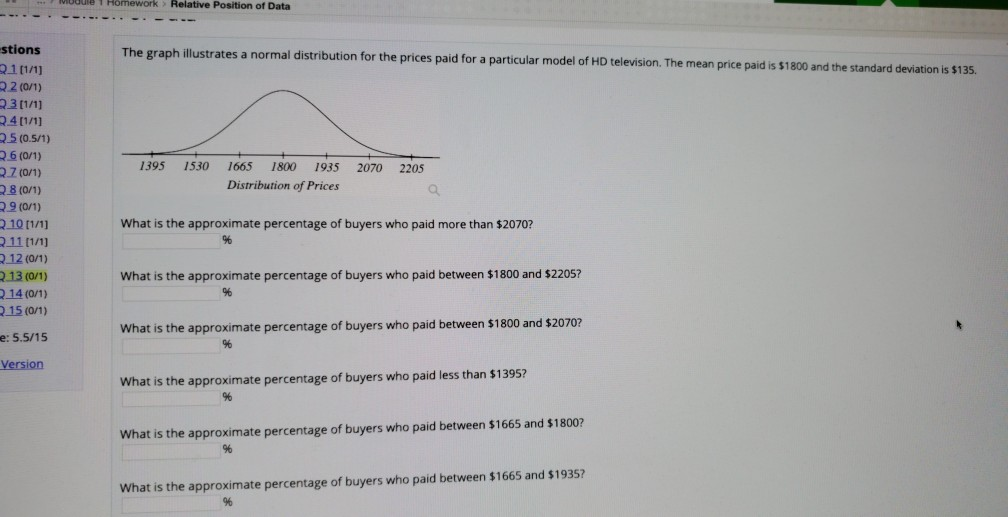 Solved Odule 1 Homework Relative Position Data Stions The | Chegg.com