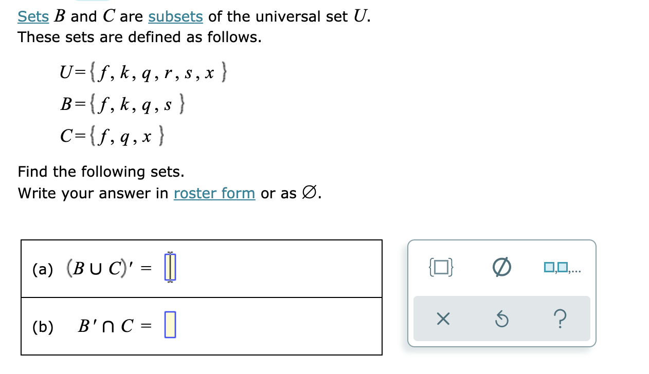 Solved Sets B And C Are Subsets Of The Universal Set U T Chegg Com