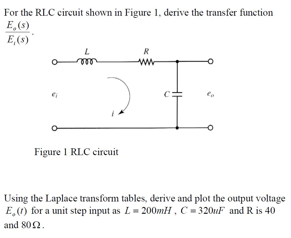 Solved Consider A Rlc Circuit Shown In Figure Below With Chegg Com Solved Consider A Rlc Circuit Shown In Figure Below With Chegg Com