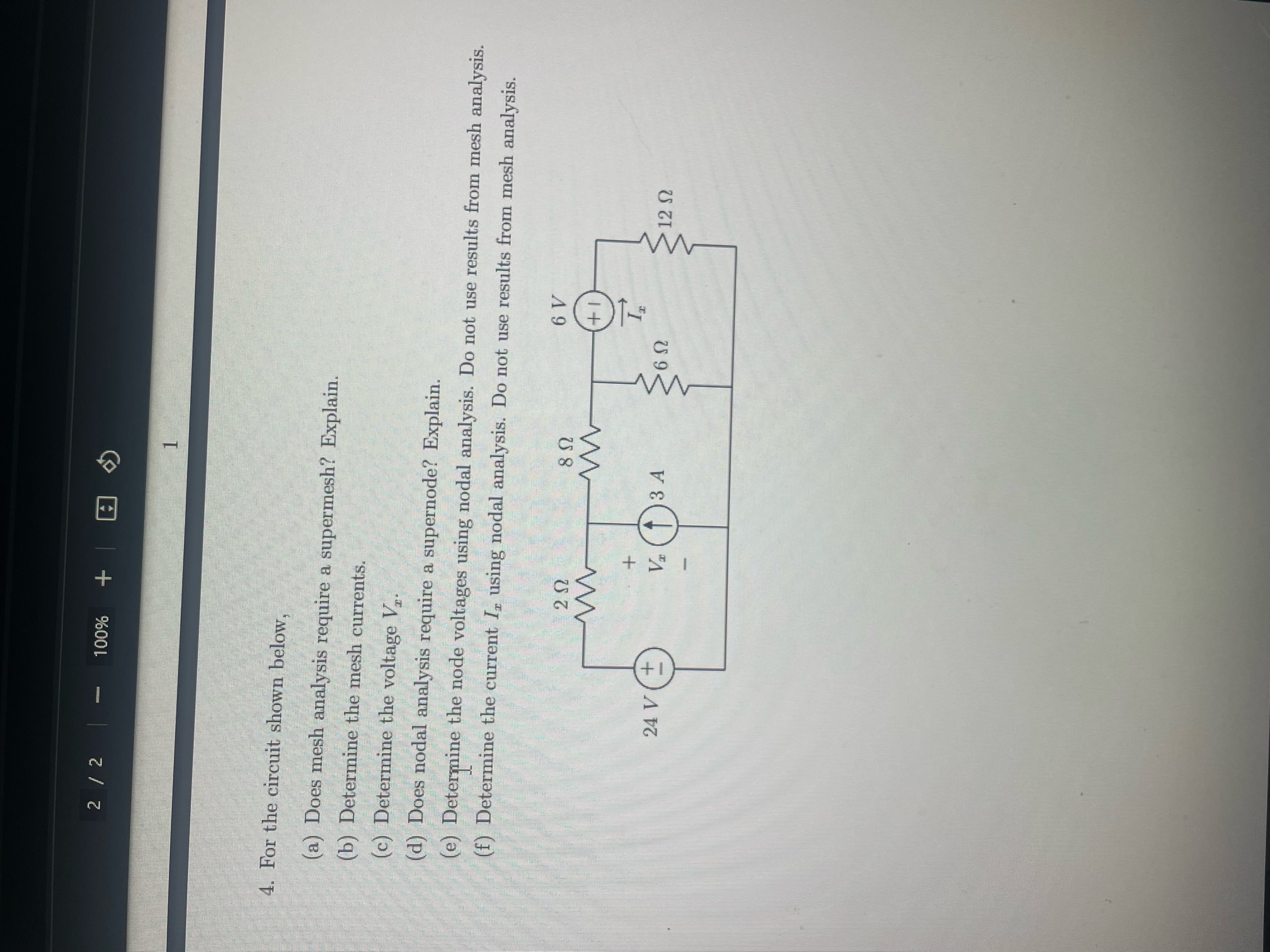 Solved 4. For The Circuit Shown Below, (a) Does Mesh | Chegg.com