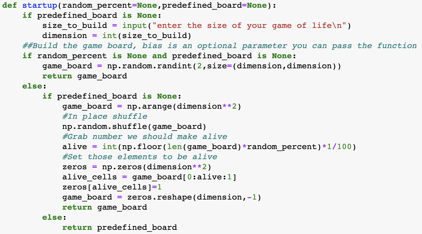 Creating Conway's game of life using python | Chegg.com