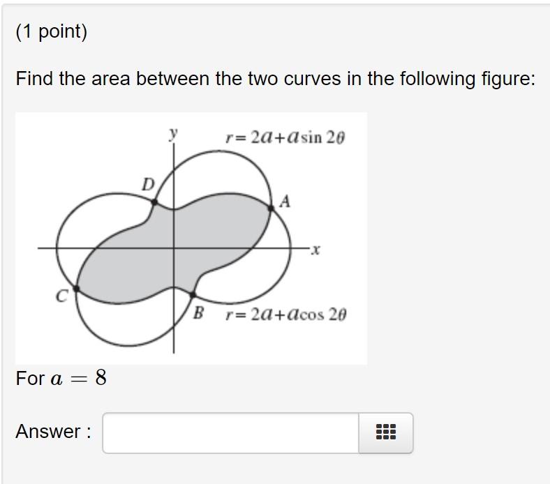 Solved Find the area between the two curves in the following | Chegg.com
