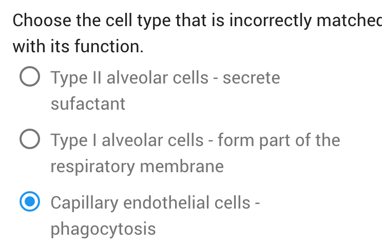 Solved Choose the cell type that is incorrectly matched with | Chegg.com