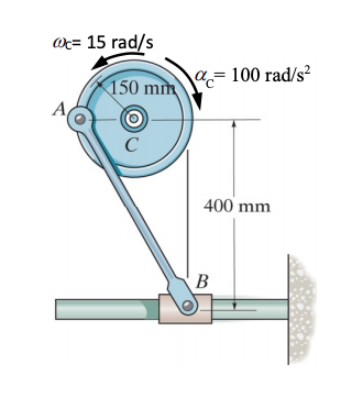 Solved The wheel C has the motion shown. (a) Draw kinematic | Chegg.com