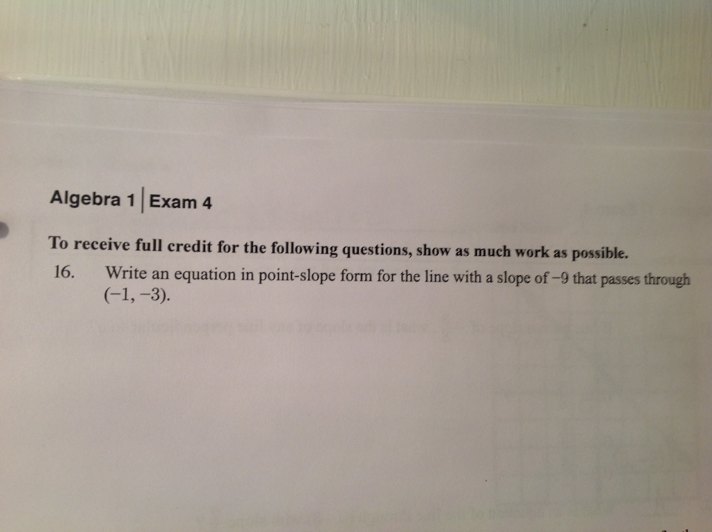 Solved: Fo Full Exam 1 Algebra The Credit To For Receive ... 4