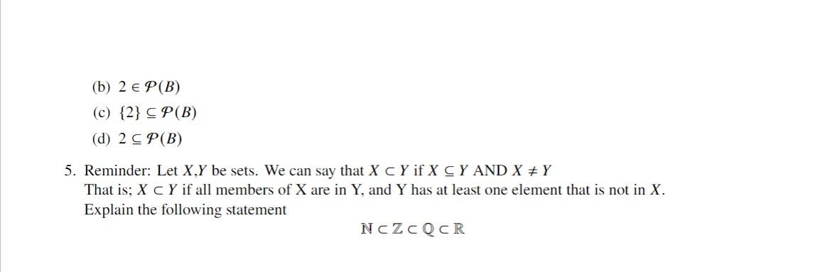 Solved Let A={1,2,3},B={2,3},C={A,B},D={′a′} 1. For Each Of | Chegg.com