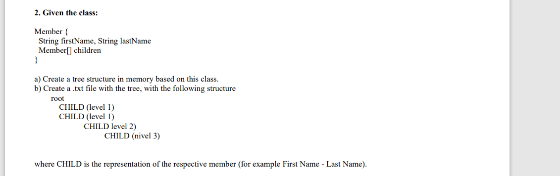 Solved 2. Given the class: Member String firstName, String | Chegg.com