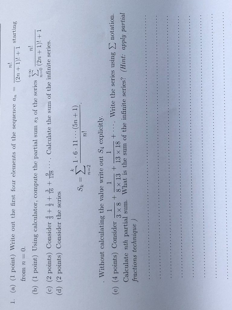 Solved 1. (a) (1 point) Write out the first four elements of | Chegg.com
