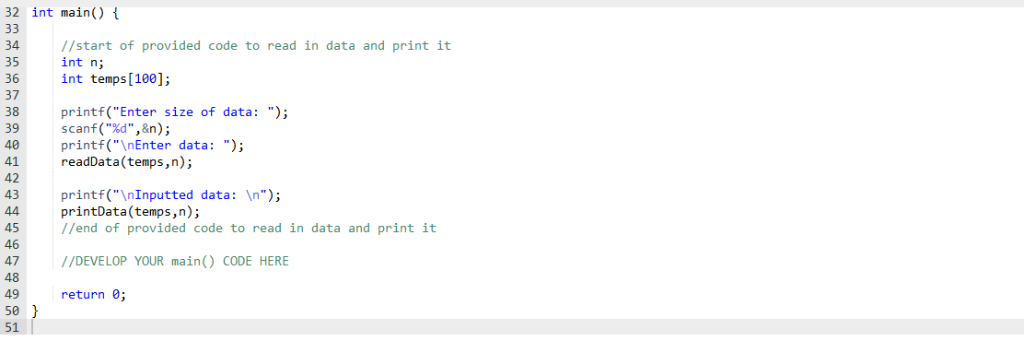 In basic c please with comments so I can reproduce it | Chegg.com